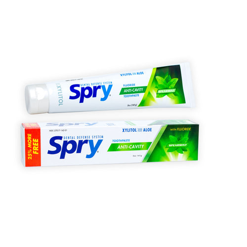 Spry Anti-Cavity Spearmint Xylitol Toothpaste, 5 oz, with Fluoride